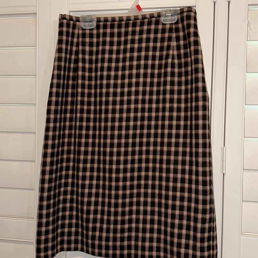 Vintage Plaid wool skirt, size 14